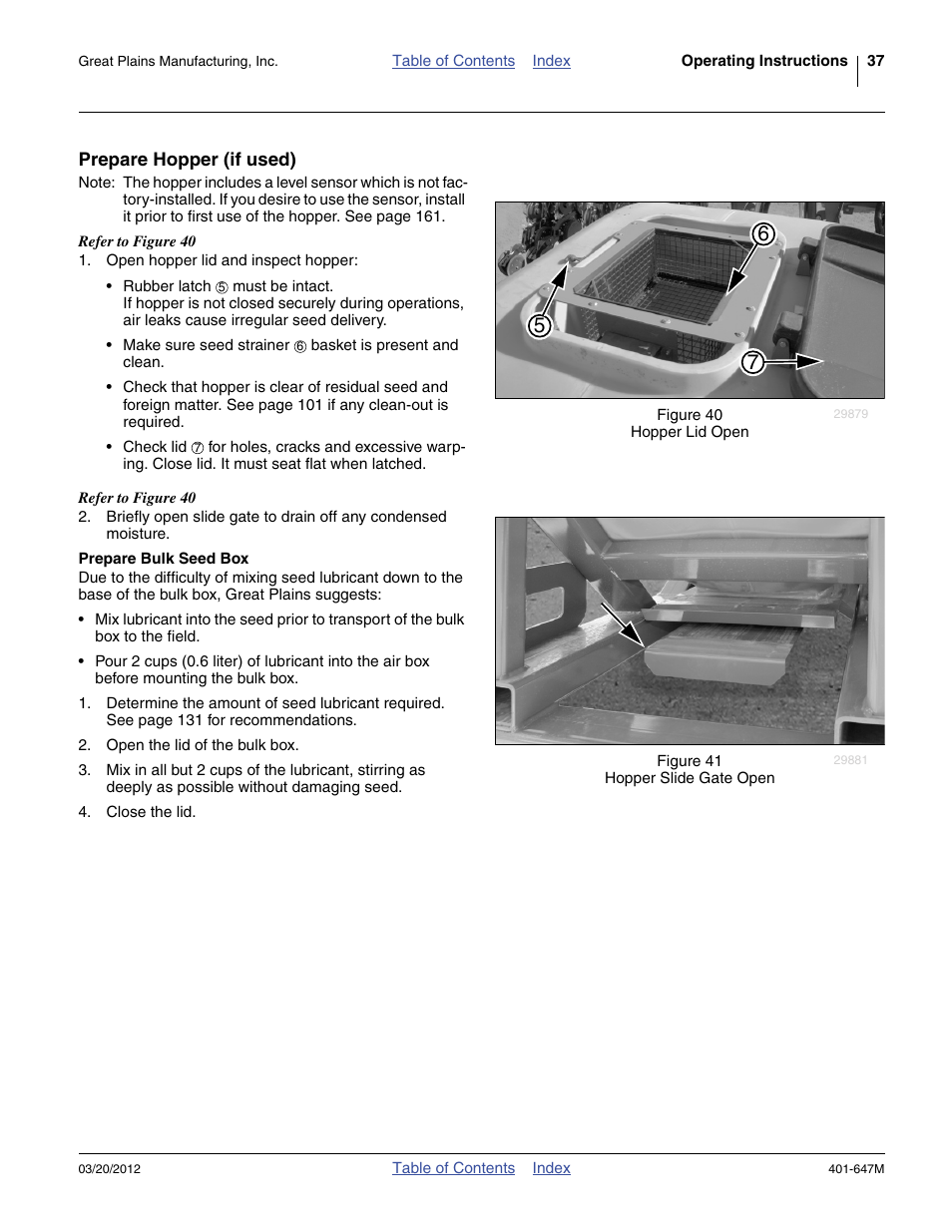 Prepare hopper (if used), Prepare bulk seed box | Great Plains 3PYPA Operator Manual User Manual | Page 41 / 188