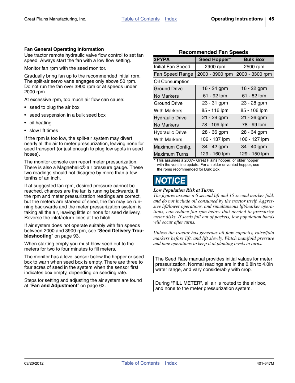 Fan general operating information | Great Plains 3PYPA Operator Manual User Manual | Page 49 / 188