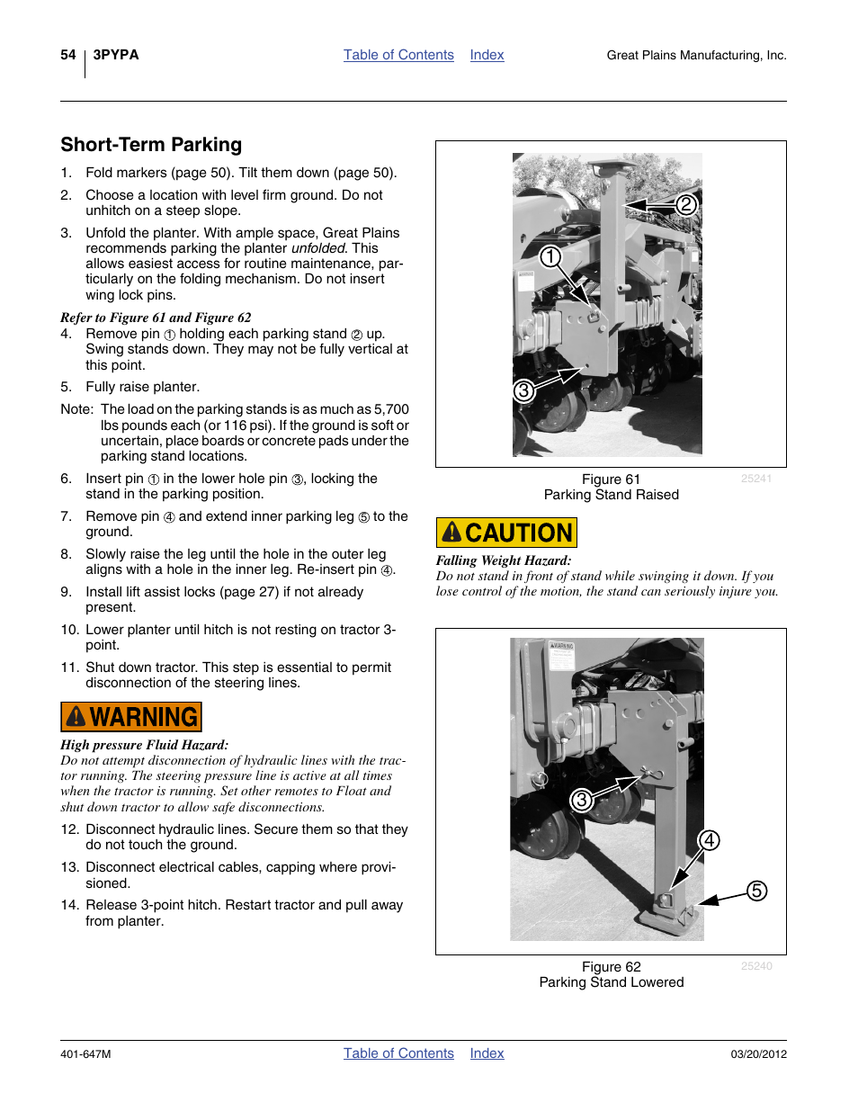 Short-term parking | Great Plains 3PYPA Operator Manual User Manual | Page 58 / 188