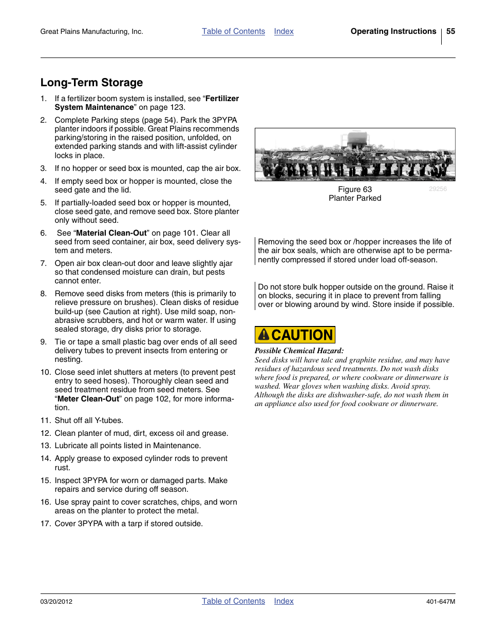 Long-term storage | Great Plains 3PYPA Operator Manual User Manual | Page 59 / 188