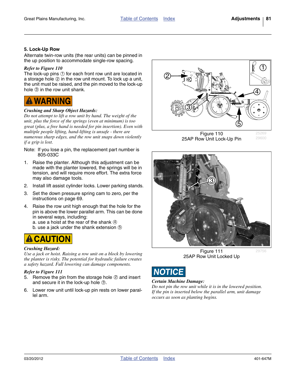 Lock-up row | Great Plains 3PYPA Operator Manual User Manual | Page 85 / 188