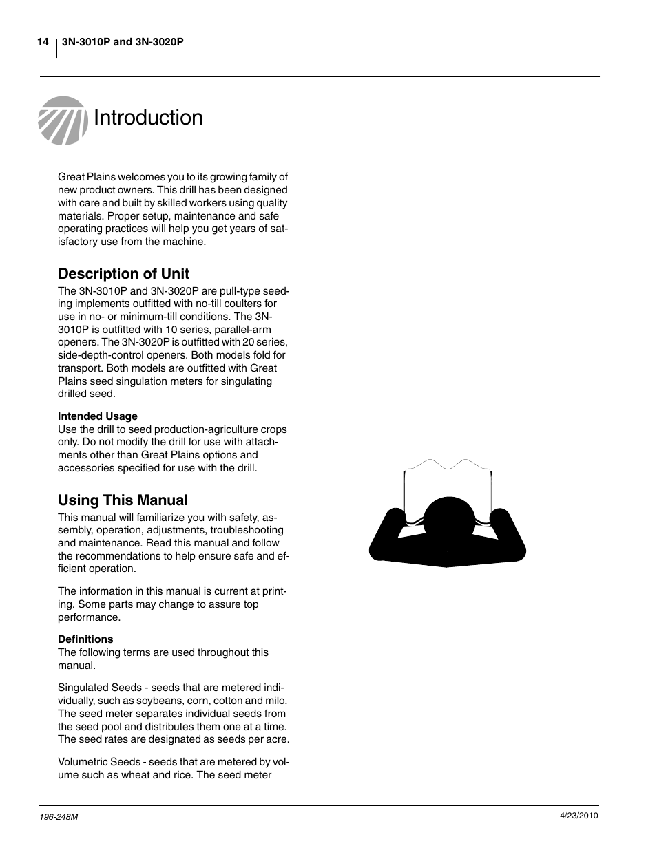 Introduction, Description of unit, Using this manual | Great Plains 3N-3020P Operator Manual User Manual | Page 16 / 111