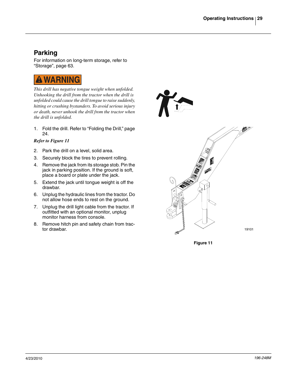 Parking | Great Plains 3N-3020P Operator Manual User Manual | Page 31 / 111