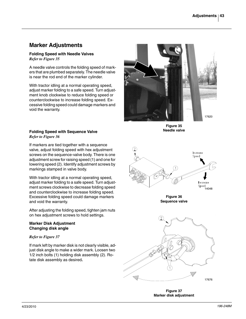 Marker adjustments | Great Plains 3N-3020P Operator Manual User Manual | Page 45 / 111