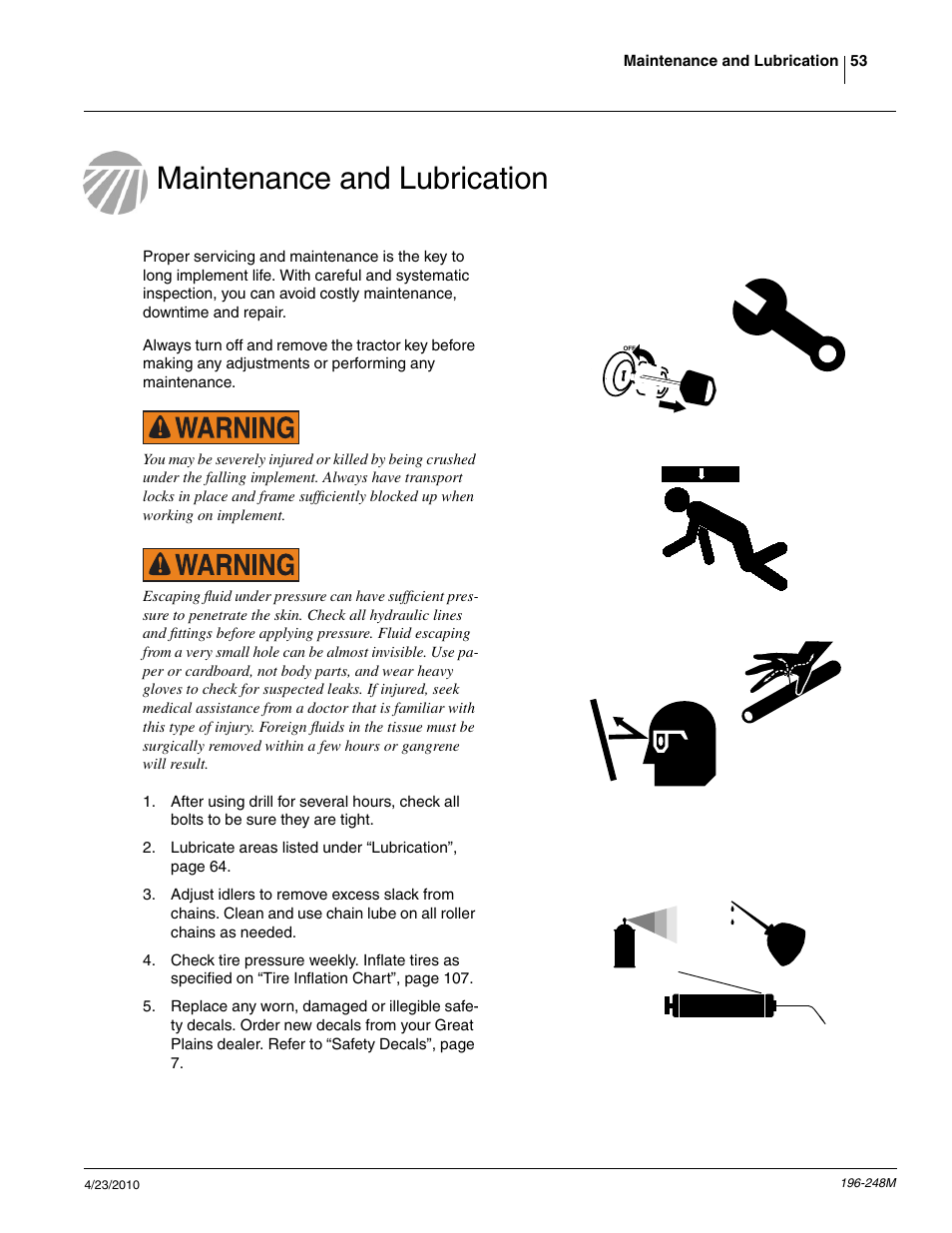 Maintenance and lubrication | Great Plains 3N-3020P Operator Manual User Manual | Page 55 / 111