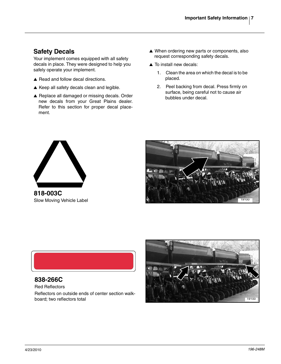 Safety decals, 003c, 266c | Great Plains 3N-3020P Operator Manual User Manual | Page 9 / 111