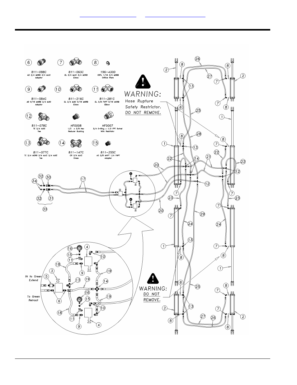 Hydraulic fold system 4000tt (s/n, 1550nn<->1989nn) | Great Plains 4000TT Parts Manual User Manual | Page 100 / 188