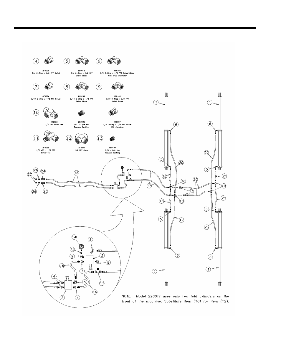 Hydraulic fold system 2200tt & 3000tt (s/n, 1059nn-) | Great Plains 4000TT Parts Manual User Manual | Page 86 / 188