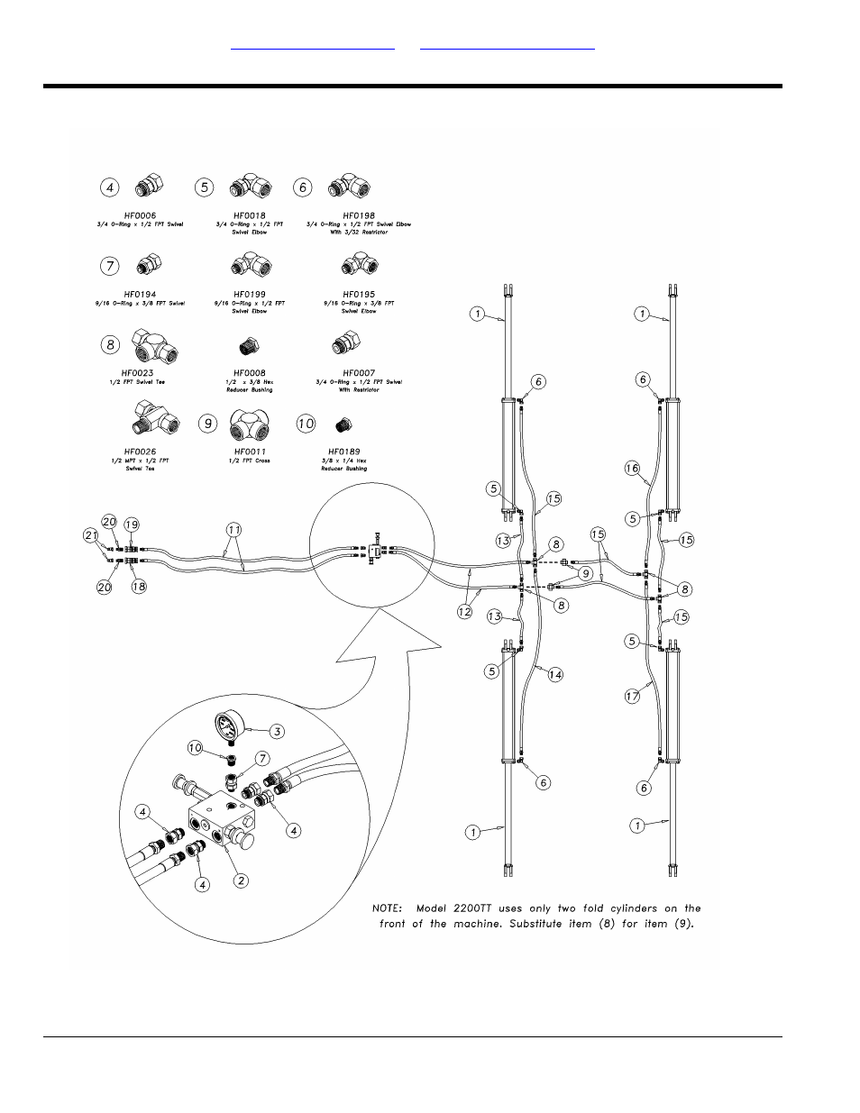 Hydraulic fold system 2200tt & 3000tt (s/n, 1060nn<->1172nn) | Great Plains 4000TT Parts Manual User Manual | Page 88 / 188