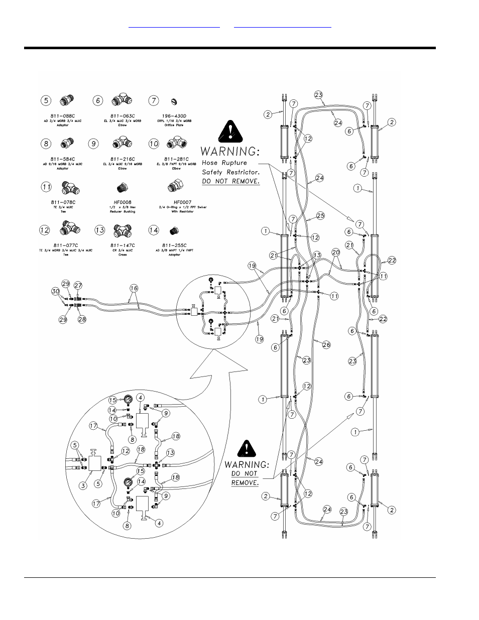 Hydraulic fold system 4000tt (s/n, 1173nn<->1410nn) | Great Plains 4000TT Parts Manual User Manual | Page 96 / 188