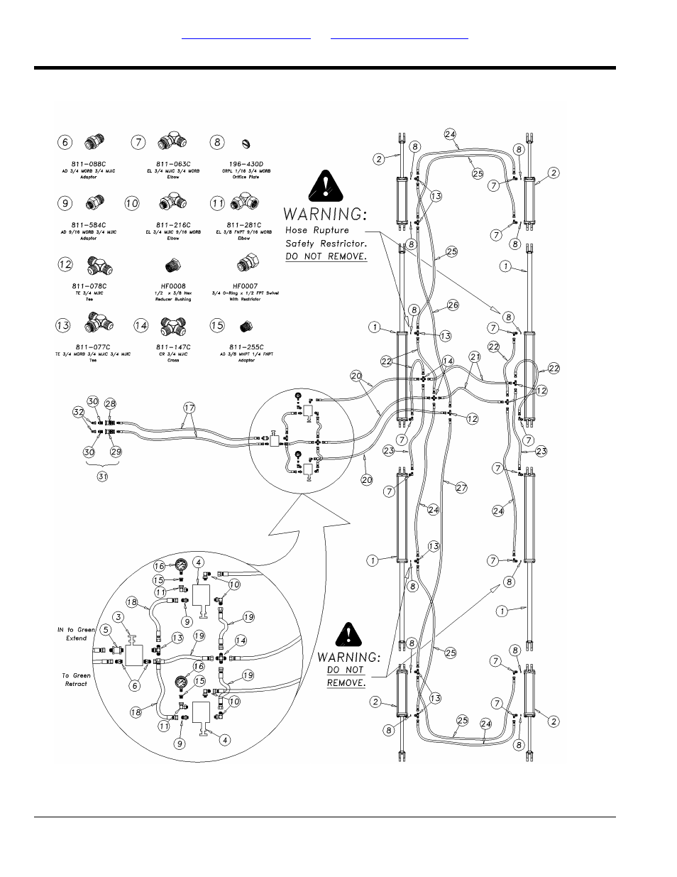 Hydraulic fold system 4000tt (s/n, 1411nn<->1549nn) | Great Plains 4000TT Parts Manual User Manual | Page 98 / 188