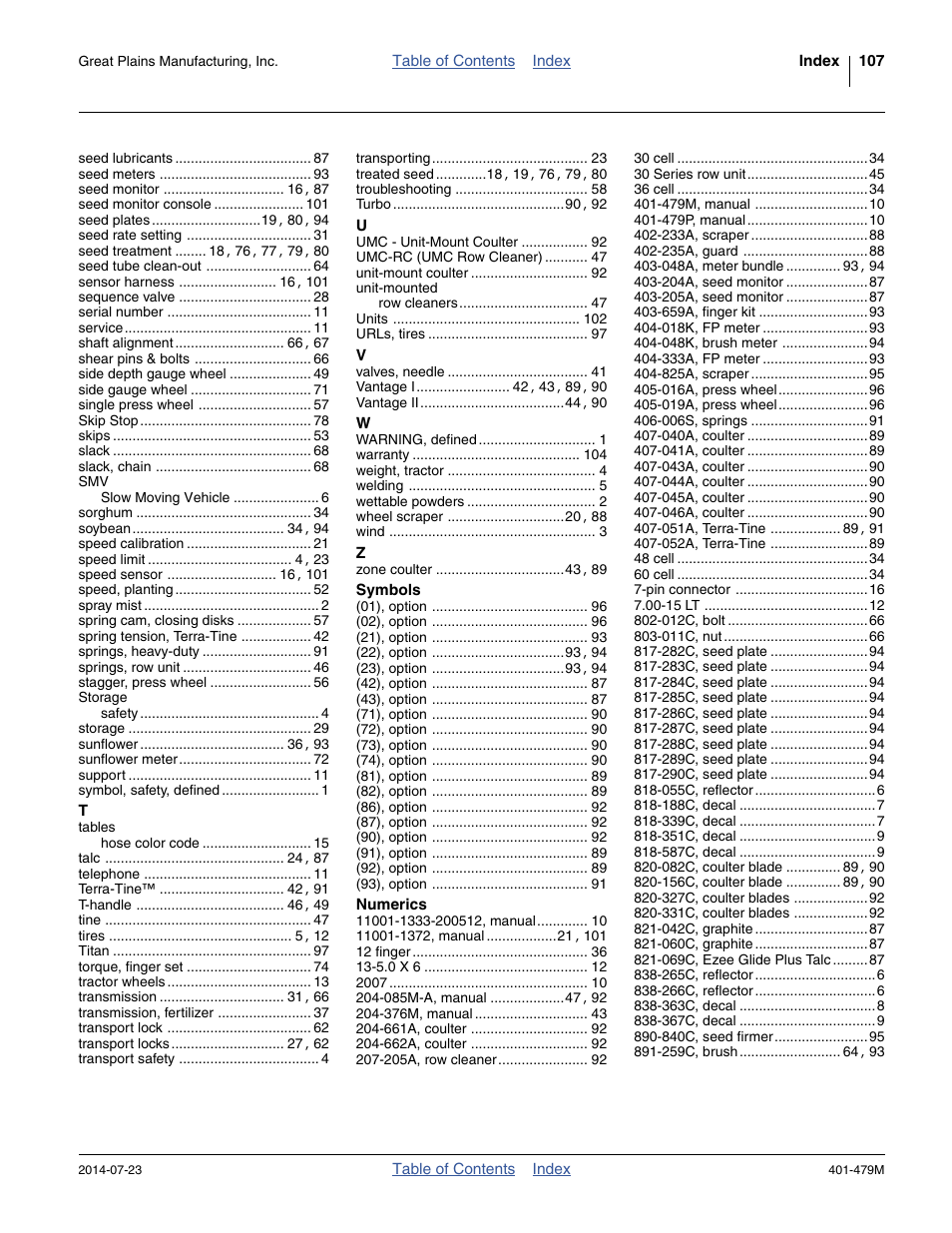Great Plains PD8070 Operator Manual User Manual | Page 111 / 114
