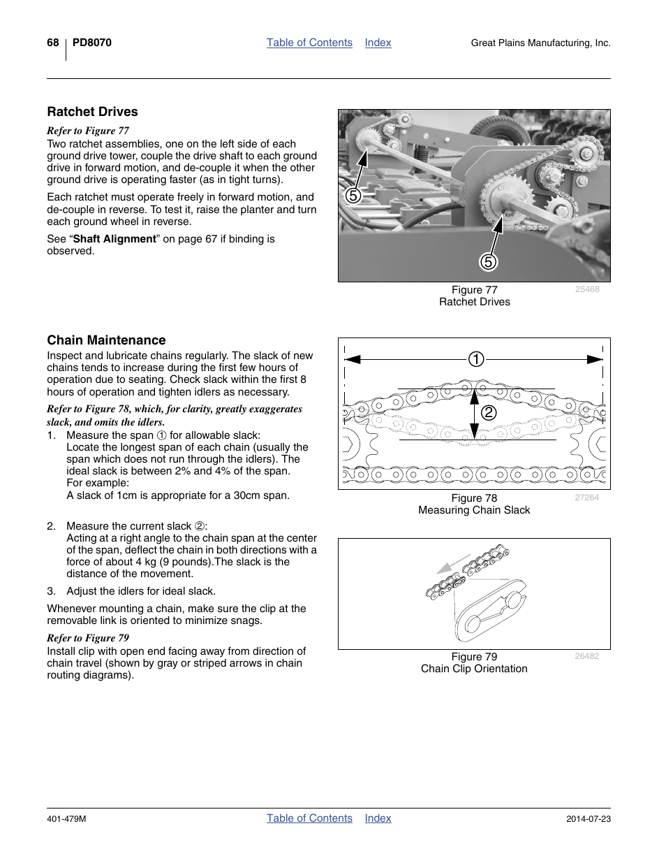 Ratchet drives, Chain maintenance, Ratchet drives chain maintenance | Great Plains PD8070 Operator Manual User Manual | Page 72 / 114