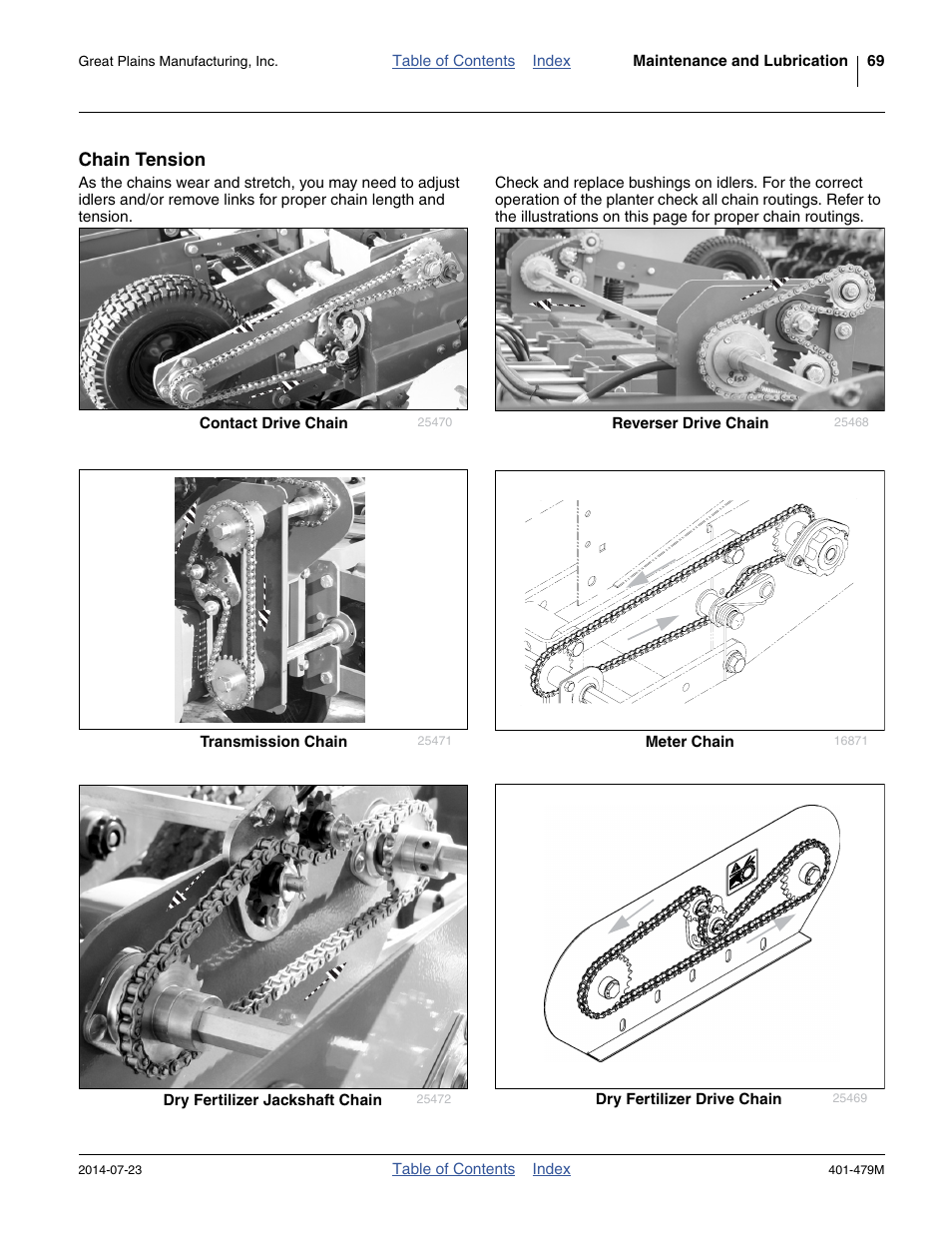 Chain tension | Great Plains PD8070 Operator Manual User Manual | Page 73 / 114