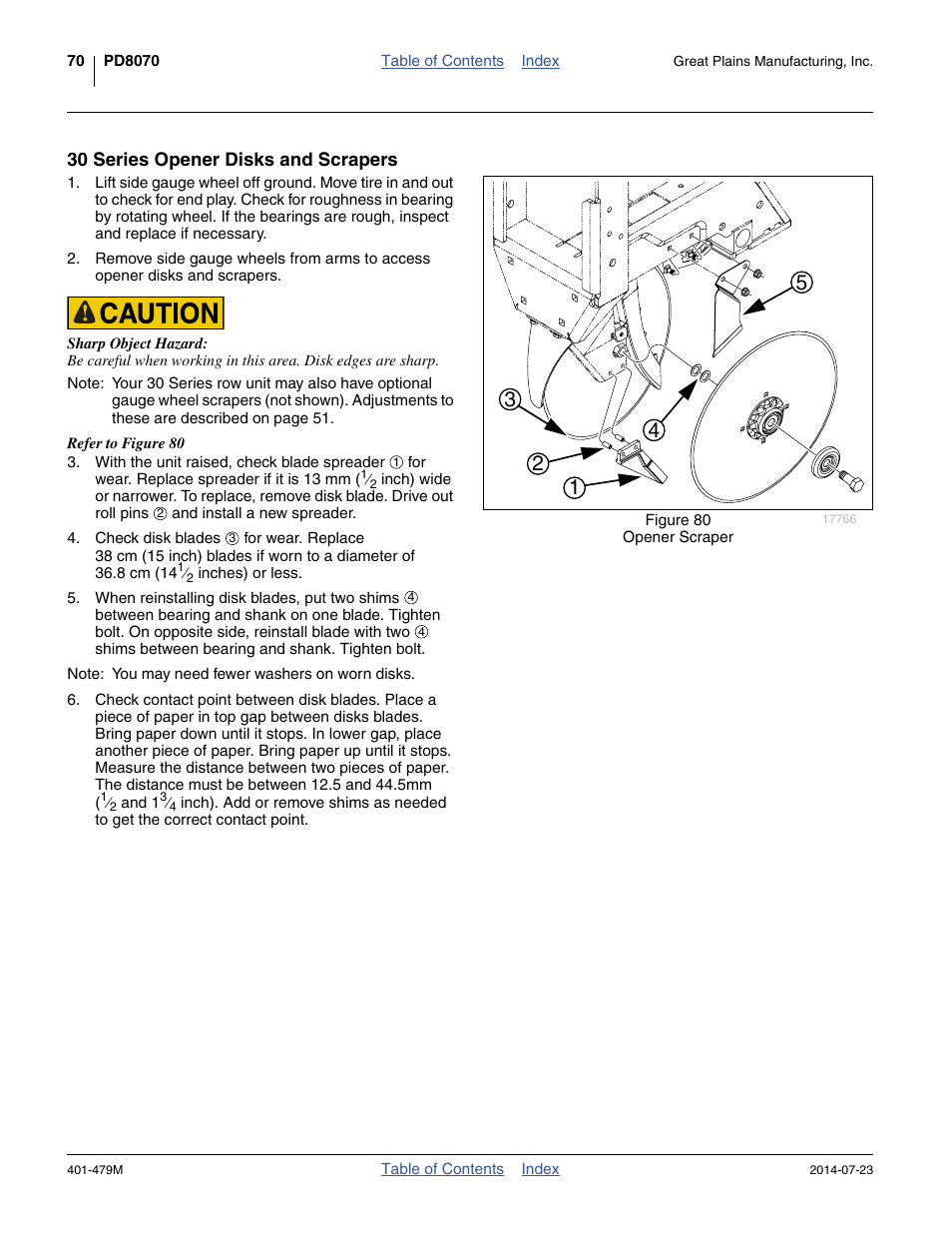 30 series opener disks and scrapers | Great Plains PD8070 Operator Manual User Manual | Page 74 / 114