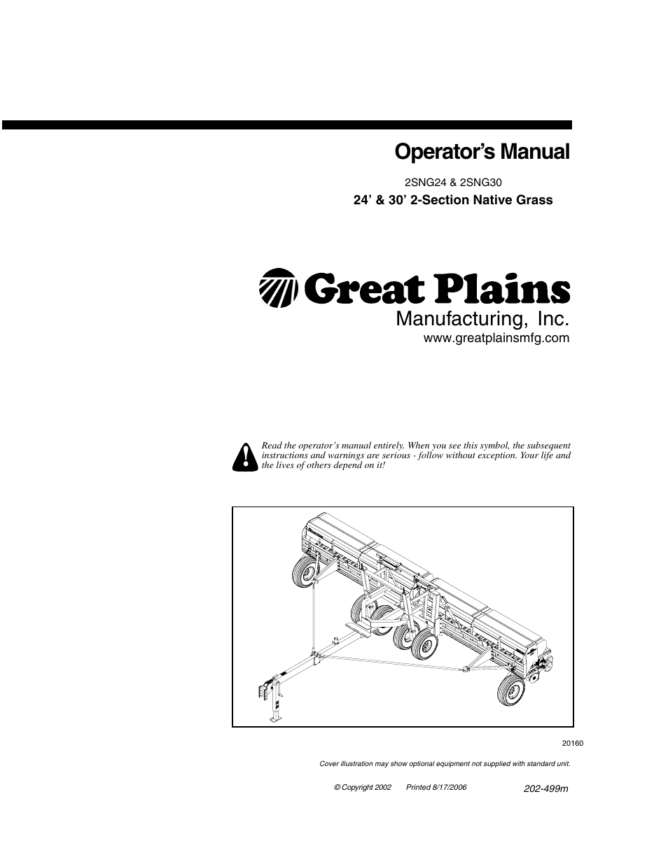 Great Plains 2SNG30 Operator Manual User Manual | 40 pages