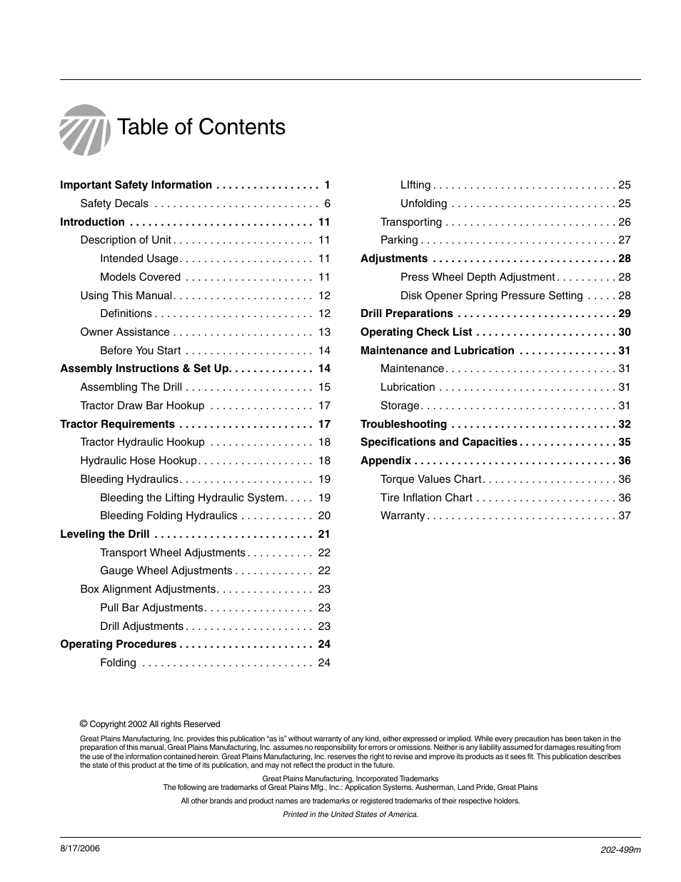Great Plains 2SNG30 Operator Manual User Manual | Page 2 / 40