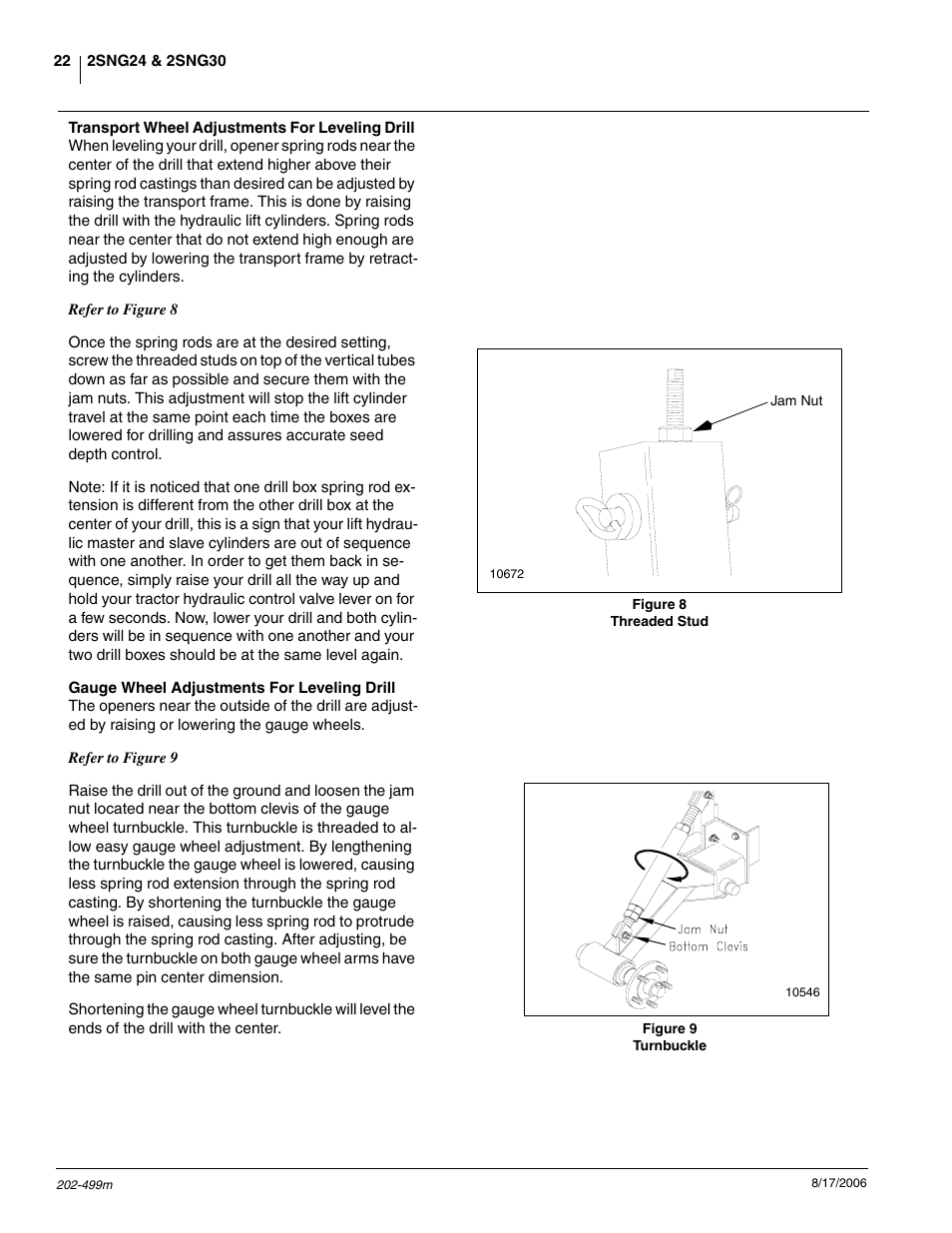 Transport wheel adjustments, Gauge wheel adjustments | Great Plains 2SNG30 Operator Manual User Manual | Page 24 / 40