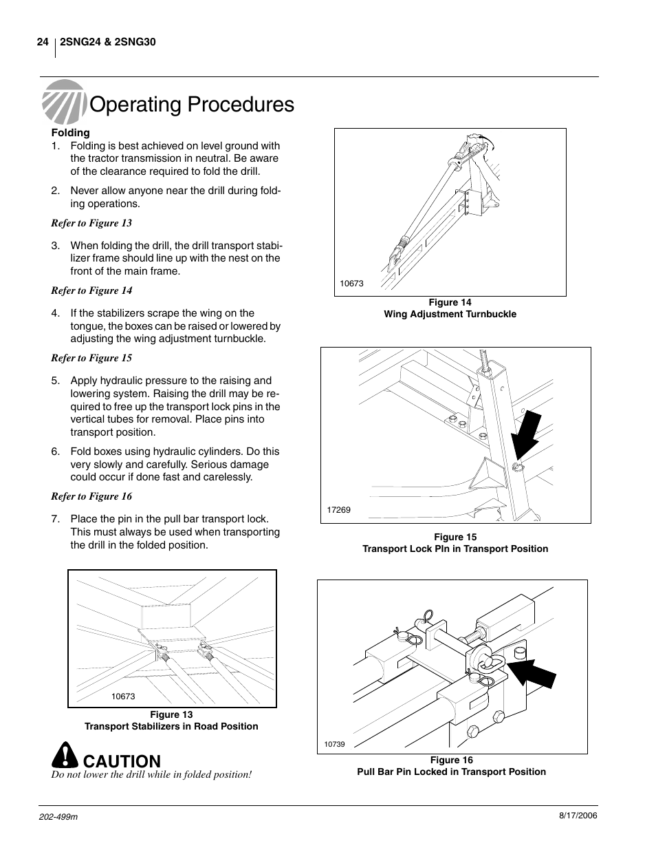 Operating procedures, Folding, Caution | Great Plains 2SNG30 Operator Manual User Manual | Page 26 / 40