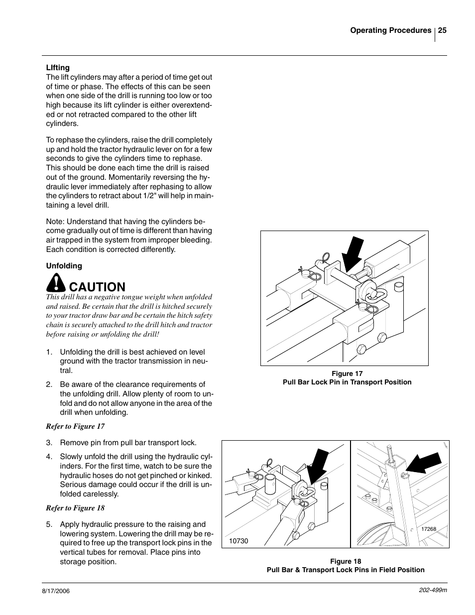 Lifting, Unfolding, Caution | Great Plains 2SNG30 Operator Manual User Manual | Page 27 / 40