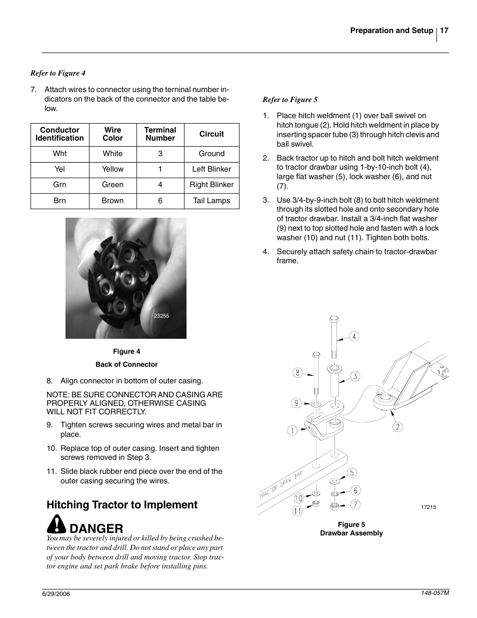 Hitching tractor to implement, Danger | Great Plains V-300F Operator Manual User Manual | Page 19 / 84