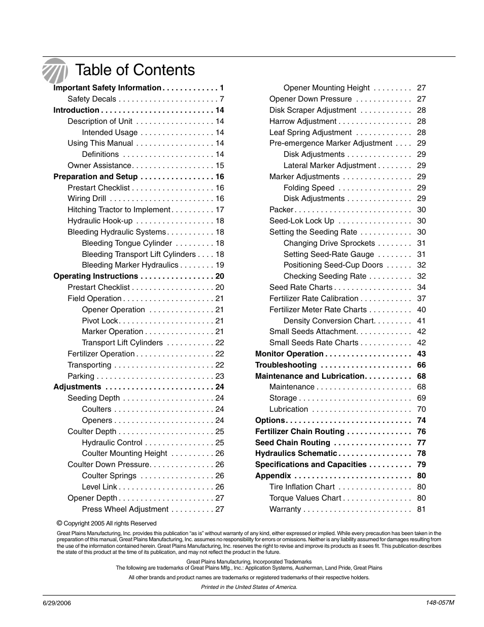 Great Plains V-300F Operator Manual User Manual | Page 2 / 84