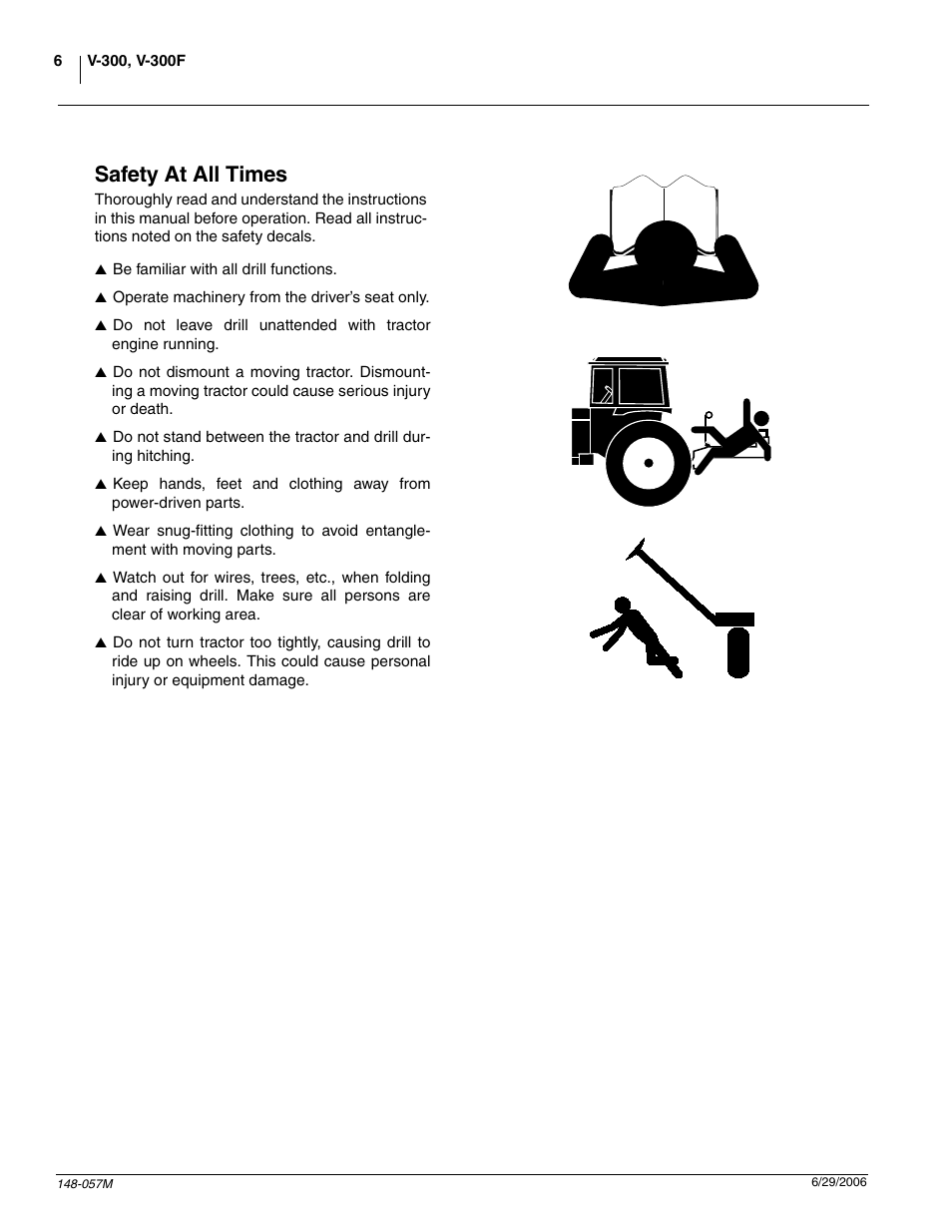 Safety at all times | Great Plains V-300F Operator Manual User Manual | Page 8 / 84