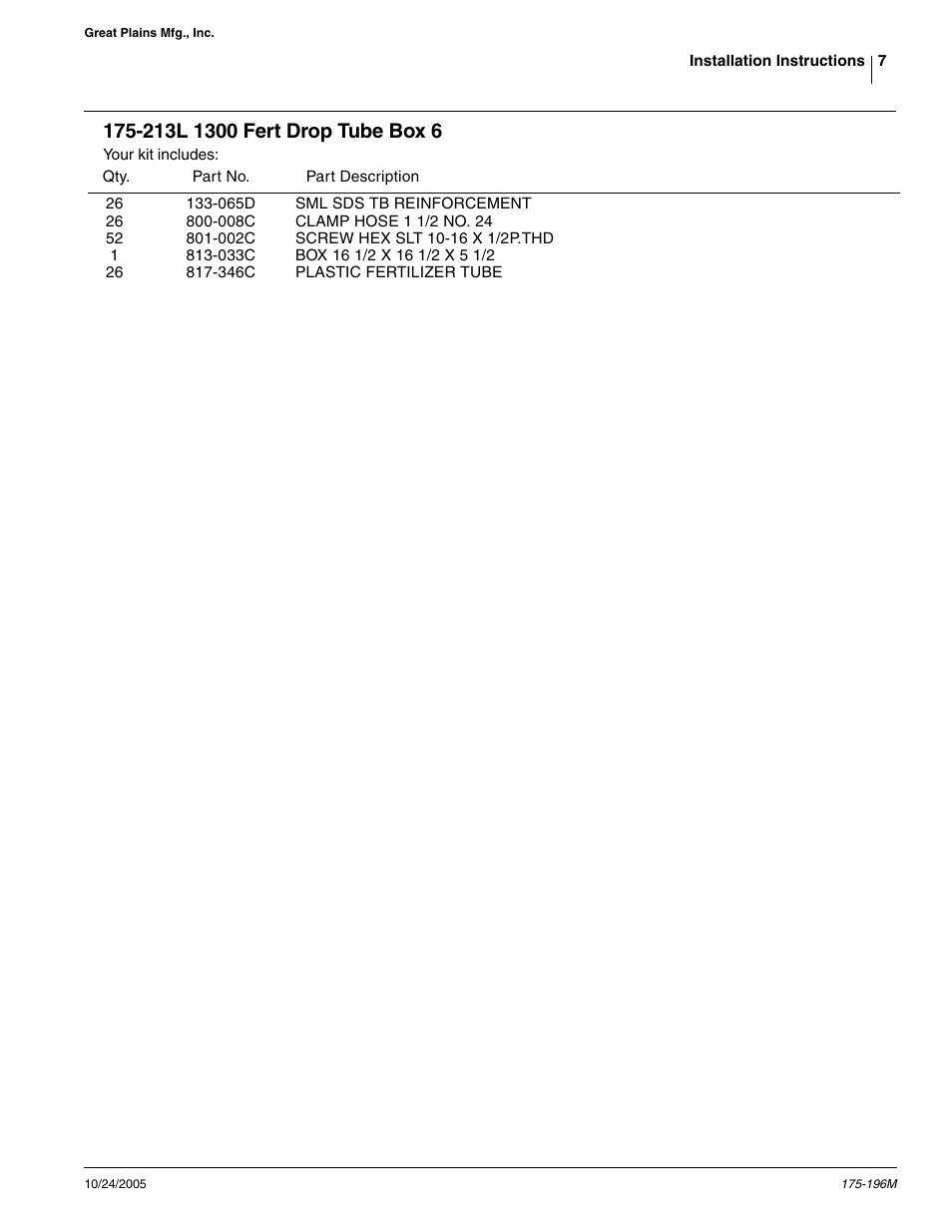 Great Plains 1300 Fertilizer Assembly Instructions User Manual | Page 7 / 11