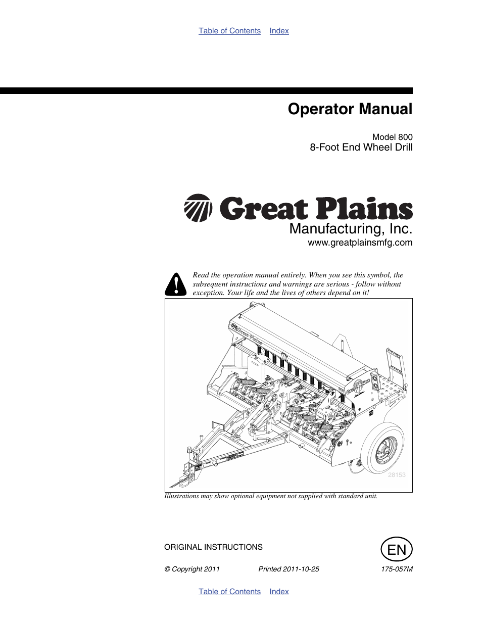 Great Plains 800 Operator Manual User Manual | 70 pages