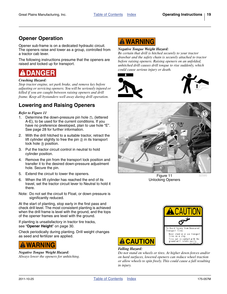 Opener operation, Lowering and raising openers, Opener operation lowering and raising openers | Great Plains 800 Operator Manual User Manual | Page 23 / 70