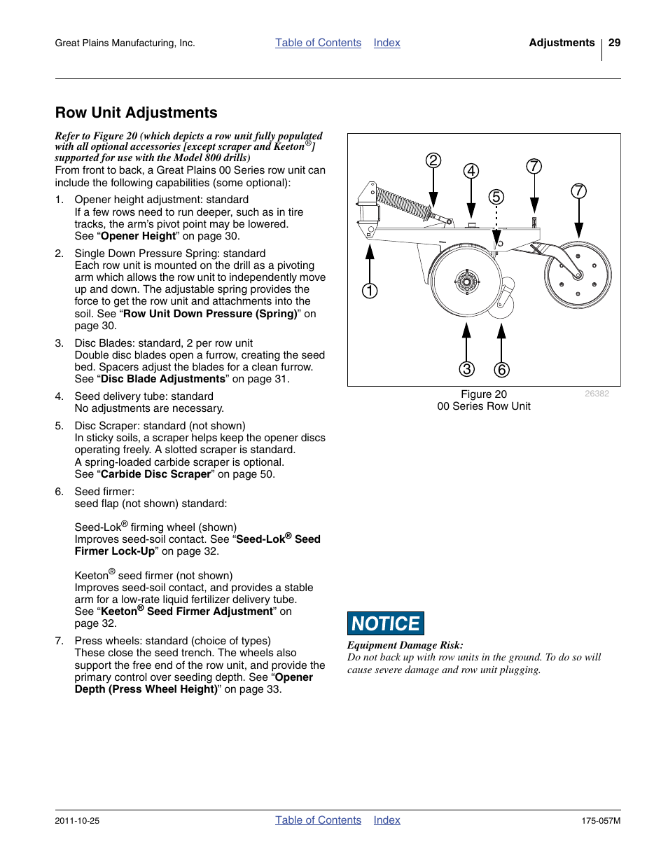 Row unit adjustments | Great Plains 800 Operator Manual User Manual | Page 33 / 70