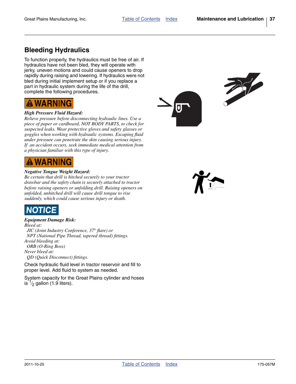 Bleeding hydraulics | Great Plains 800 Operator Manual User Manual | Page 41 / 70