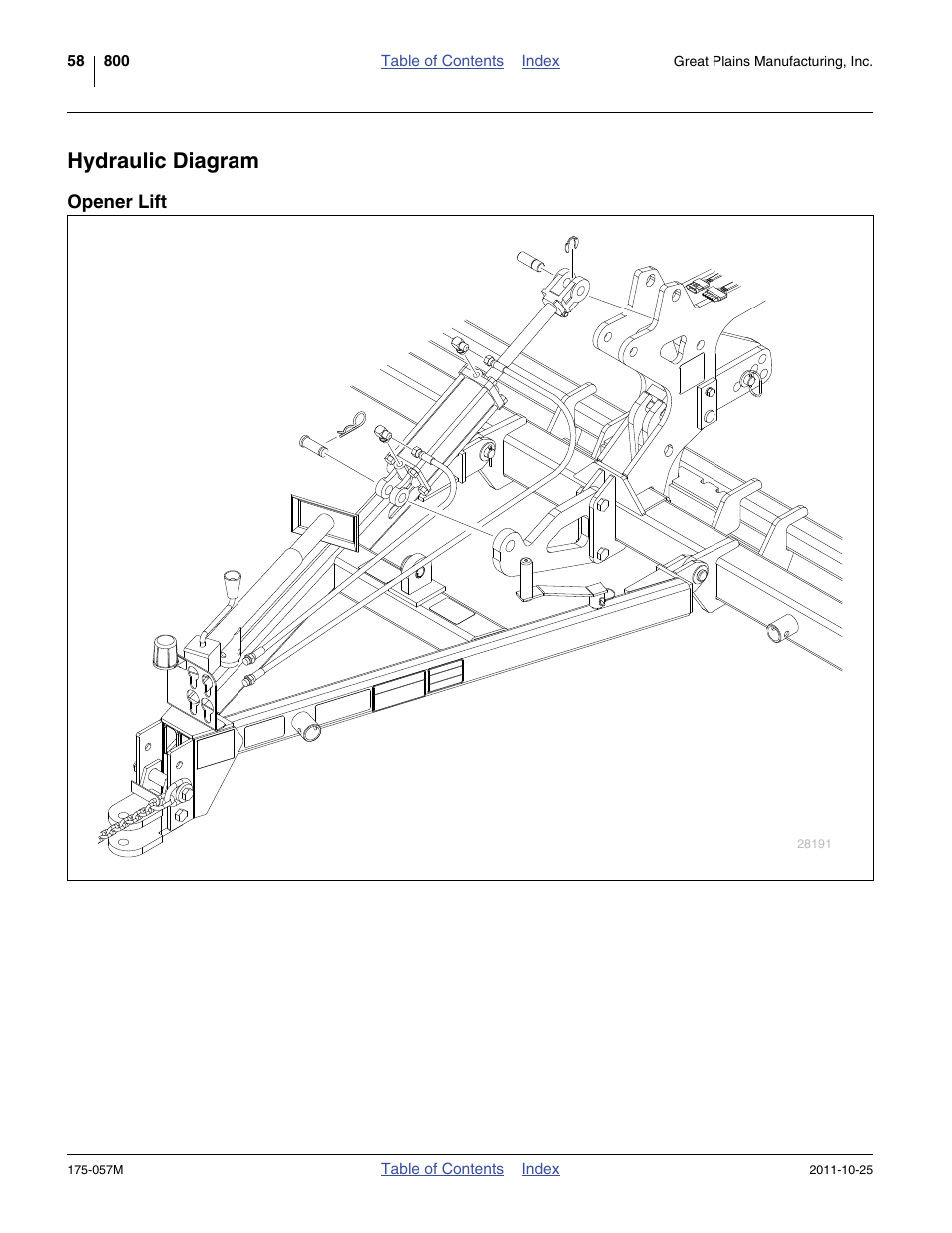 Hydraulic diagram, Opener lift | Great Plains 800 Operator Manual User Manual | Page 62 / 70