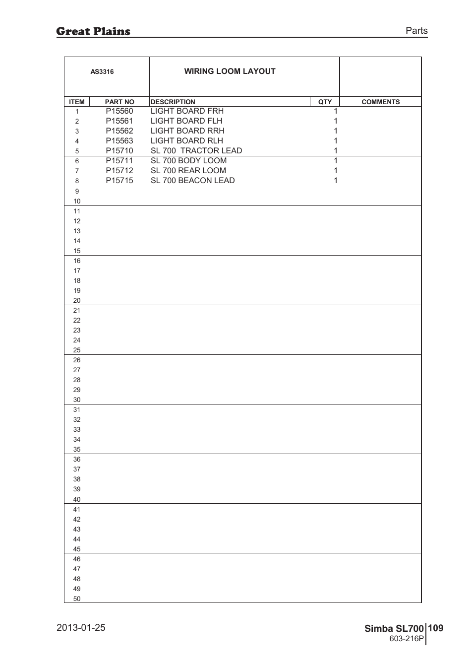 Great Plains SL700 Parts Manual User Manual | Page 109 / 140
