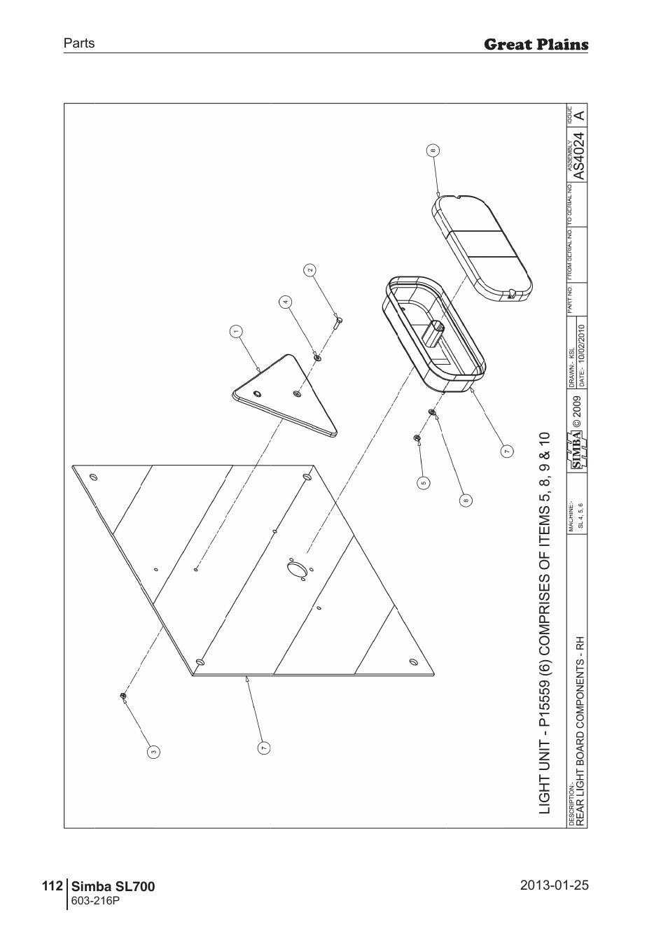 Great Plains SL700 Parts Manual User Manual | Page 112 / 140