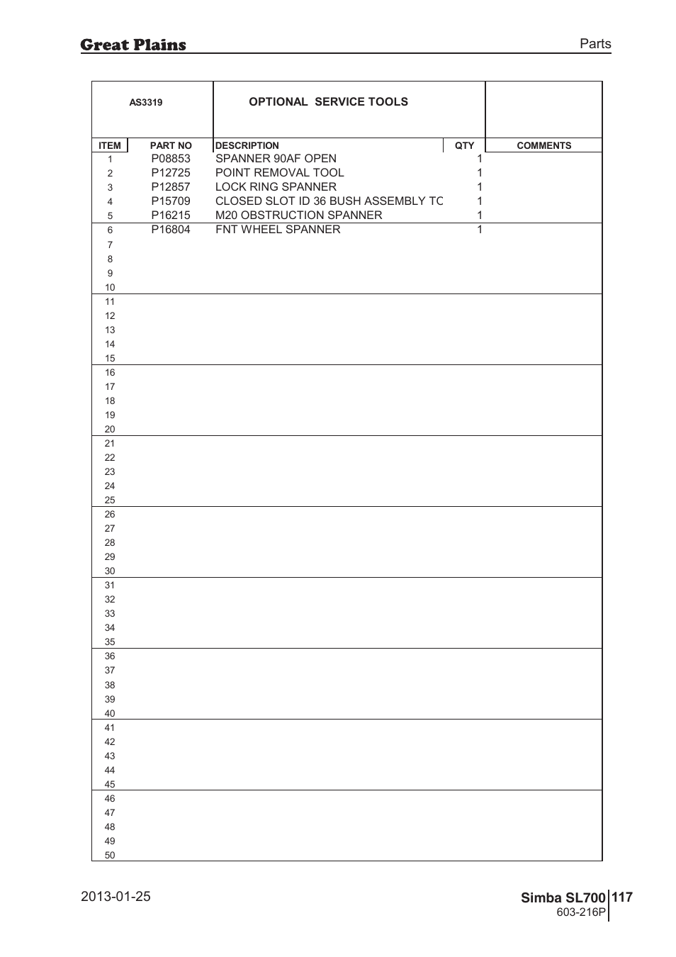 Great Plains SL700 Parts Manual User Manual | Page 117 / 140