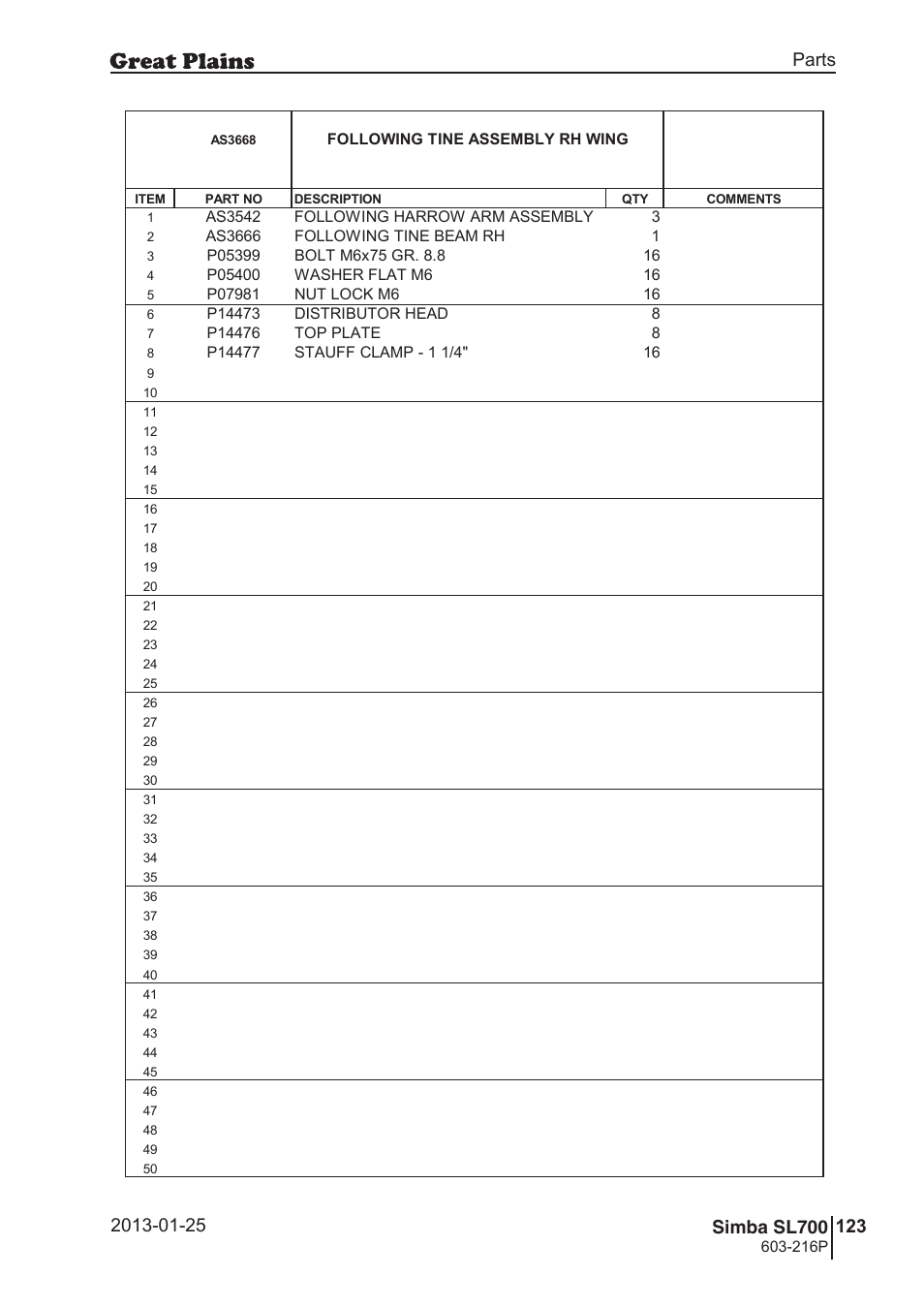 Great Plains SL700 Parts Manual User Manual | Page 123 / 140