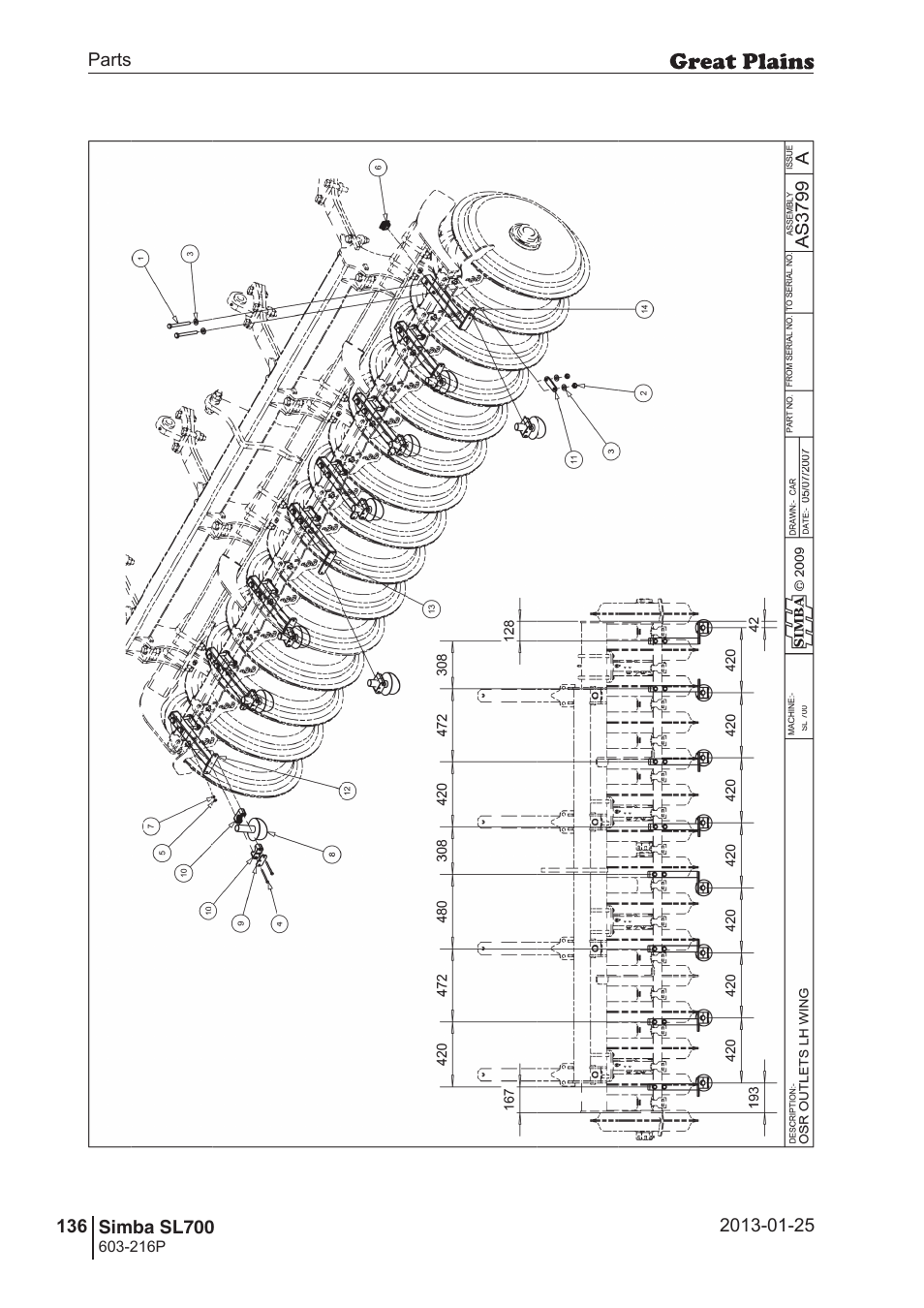 Great Plains SL700 Parts Manual User Manual | Page 136 / 140