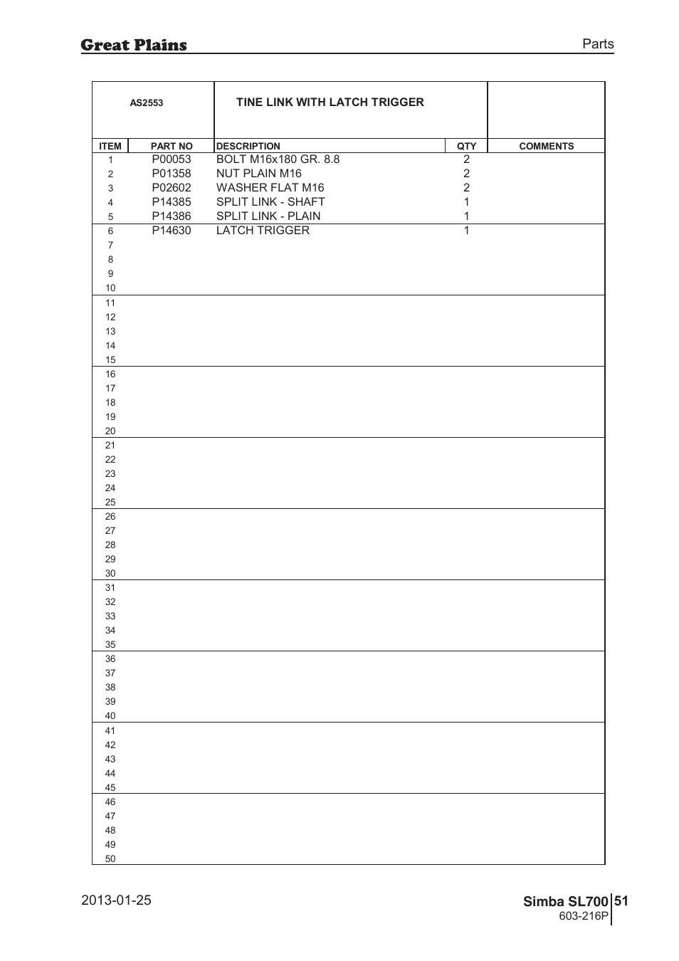 Great Plains SL700 Parts Manual User Manual | Page 51 / 140