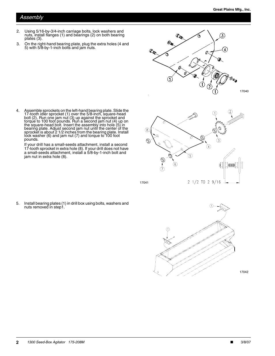 Assembly | Great Plains 1300 Seed-Box Assembly Instructions User Manual | Page 2 / 5