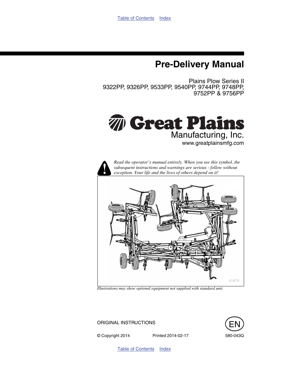 Great Plains 9756PP Predelivery Manual User Manual | 48 pages