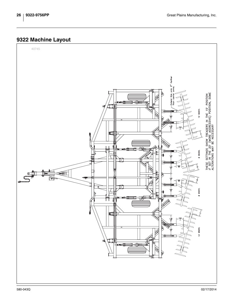 9322 machine layout | Great Plains 9756PP Predelivery Manual User Manual | Page 30 / 48