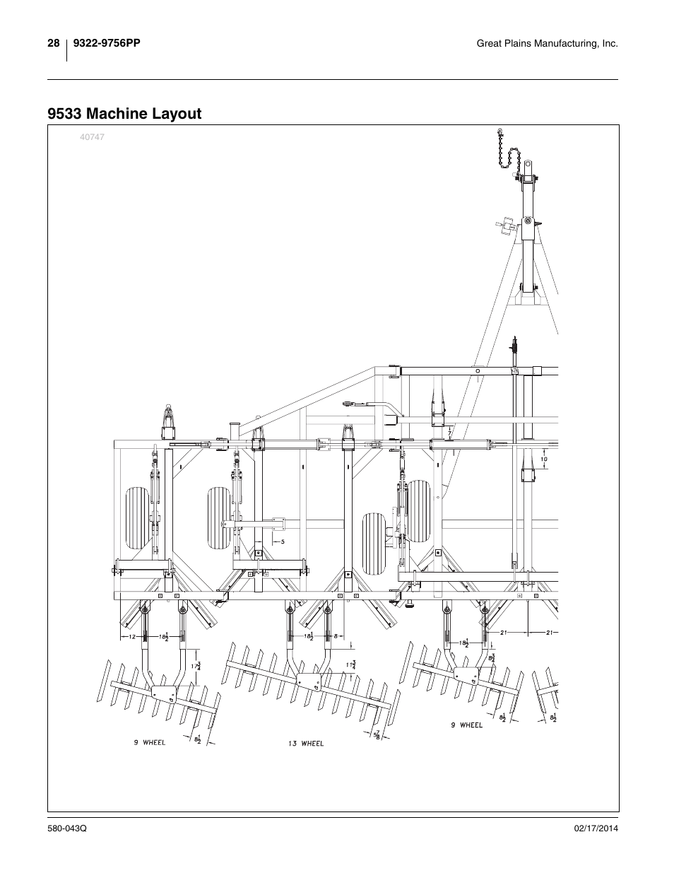 9533 machine layout | Great Plains 9756PP Predelivery Manual User Manual | Page 32 / 48
