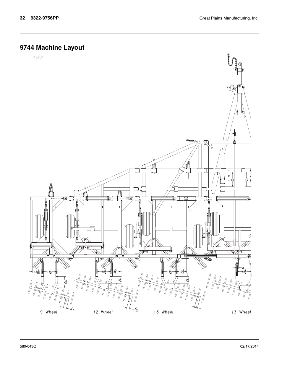 9744 machine layout | Great Plains 9756PP Predelivery Manual User Manual | Page 36 / 48