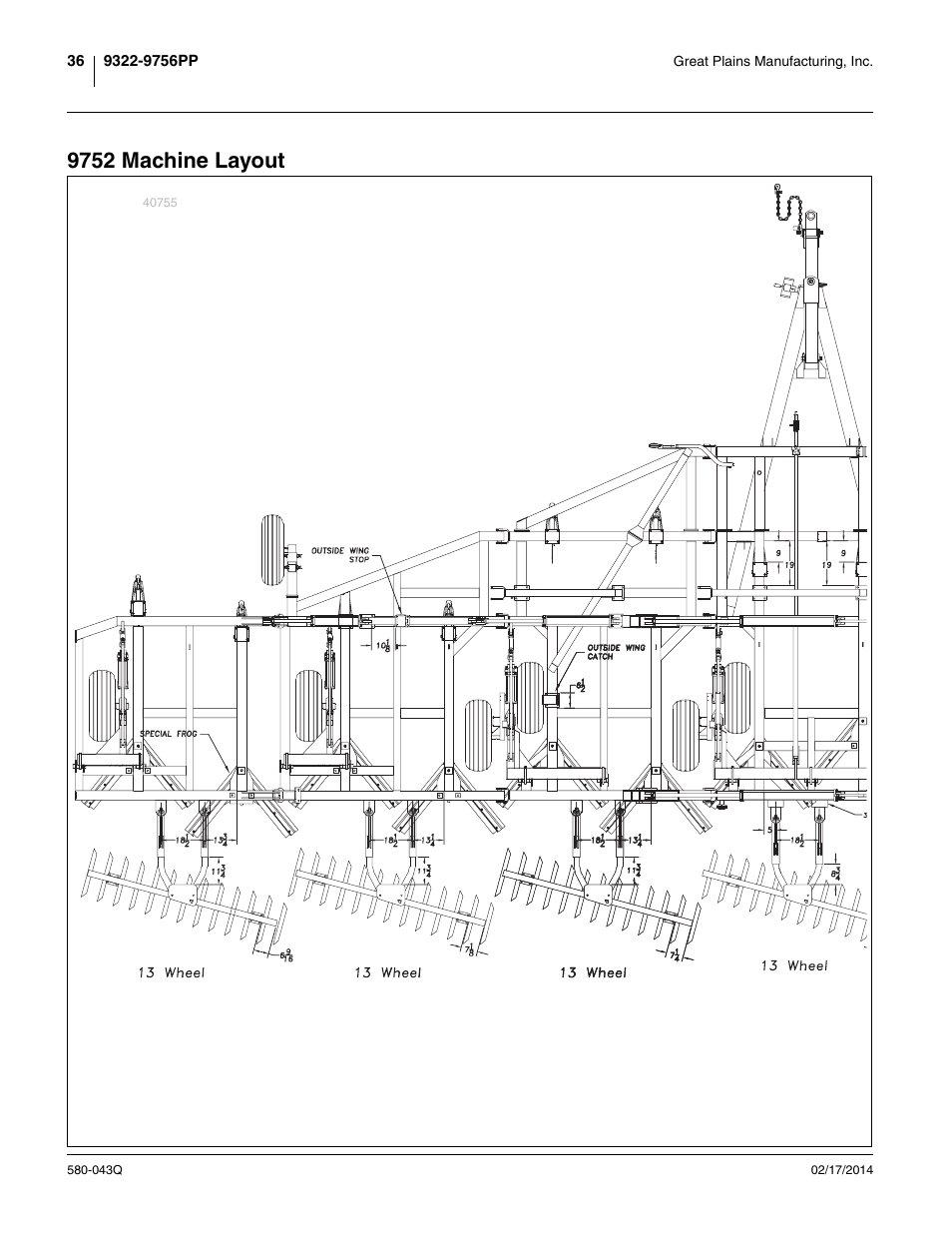 9752 machine layout | Great Plains 9756PP Predelivery Manual User Manual | Page 40 / 48