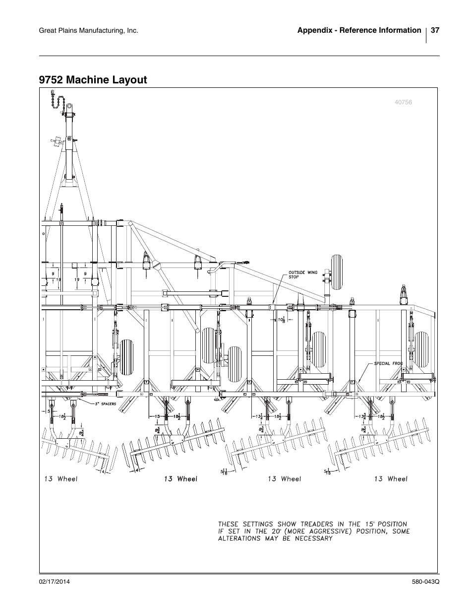 9752 machine layout | Great Plains 9756PP Predelivery Manual User Manual | Page 41 / 48