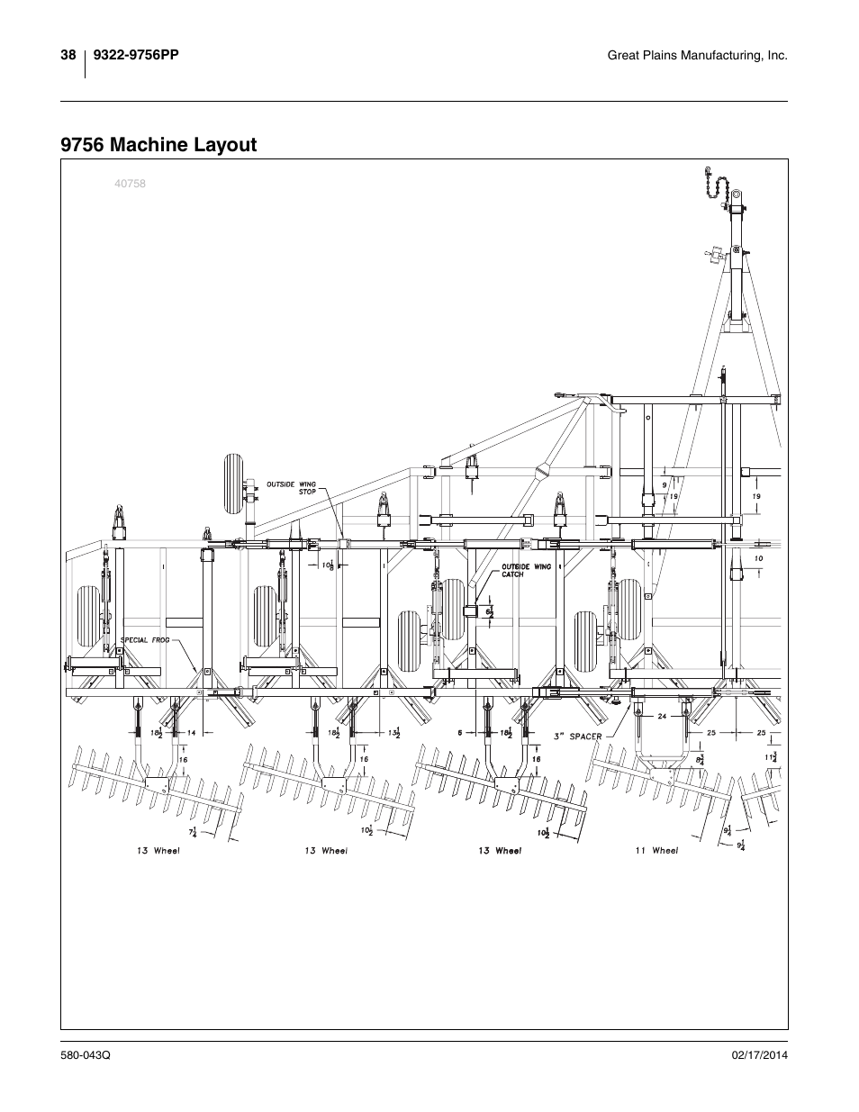 9756 machine layout | Great Plains 9756PP Predelivery Manual User Manual | Page 42 / 48