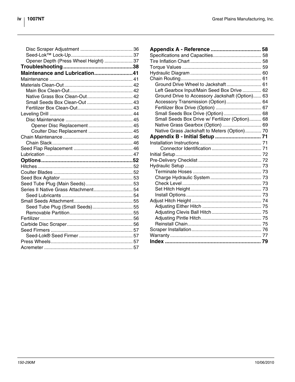 Great Plains 1007NT Operator Manual User Manual | Page 4 / 88