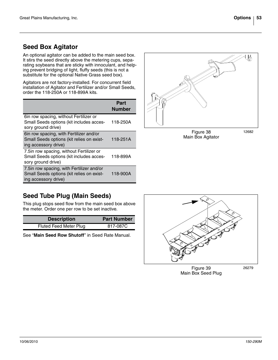 Seed box agitator, Seed tube plug (main seeds), Seed box agitator seed tube plug (main seeds) | Great Plains 1007NT Operator Manual User Manual | Page 57 / 88