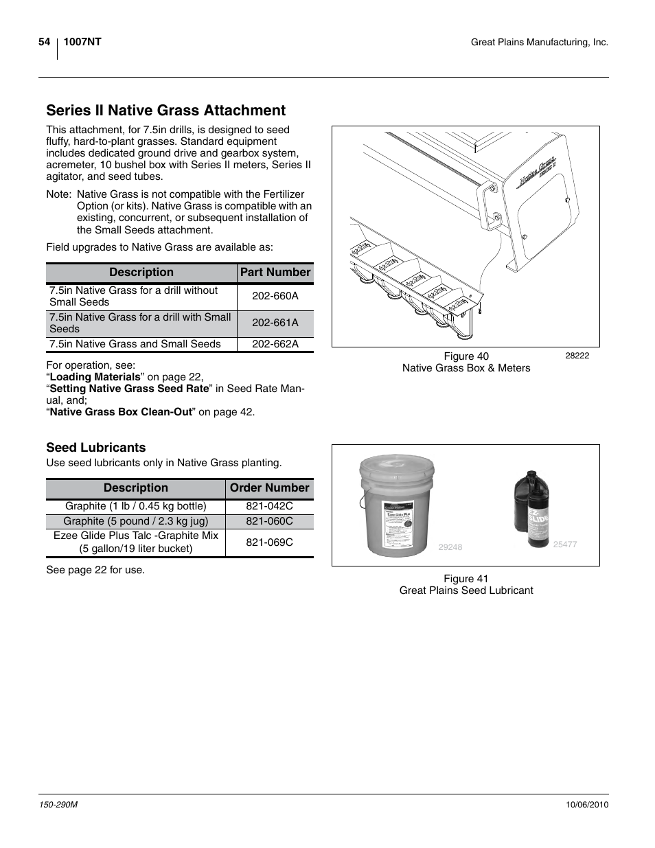 Series ii native grass attachment, Seed lubricants | Great Plains 1007NT Operator Manual User Manual | Page 58 / 88